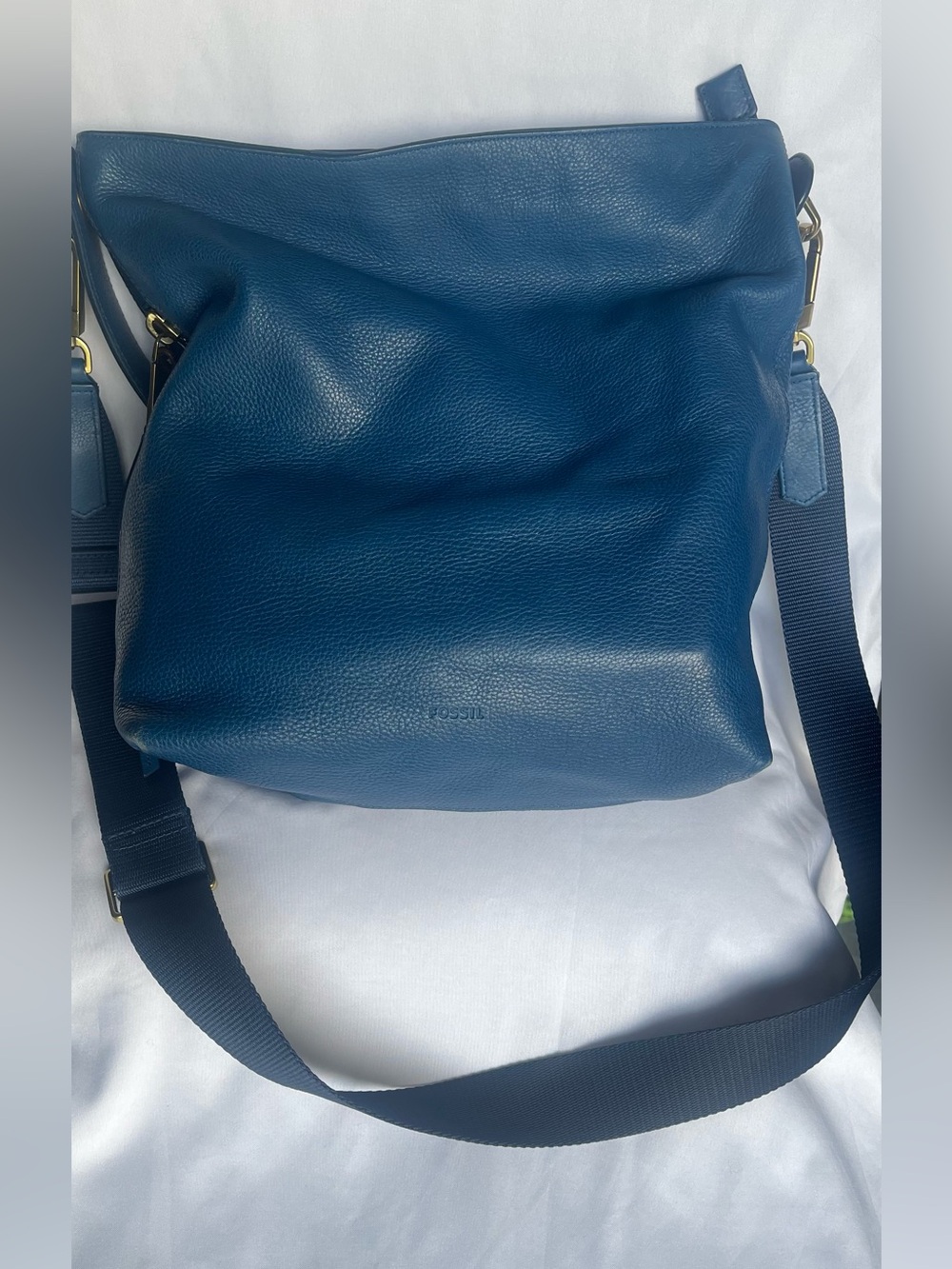 Fossil Leather Maya Hobo Crossbody Glazed Pebbled Bag - Picture 5 of 14